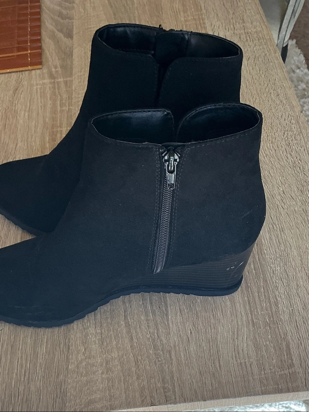 Style & Co. Black Suede Ankle Booties